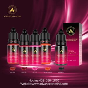 4 LIP BLUSH COLORS AND 1 EYELINER COLOR SET NANO PIGMENT